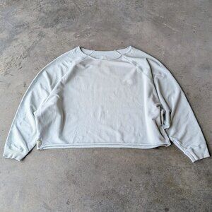 Vuori Pastel Green Terry Raw Neckline Long Sleeve Sweatshirt medium